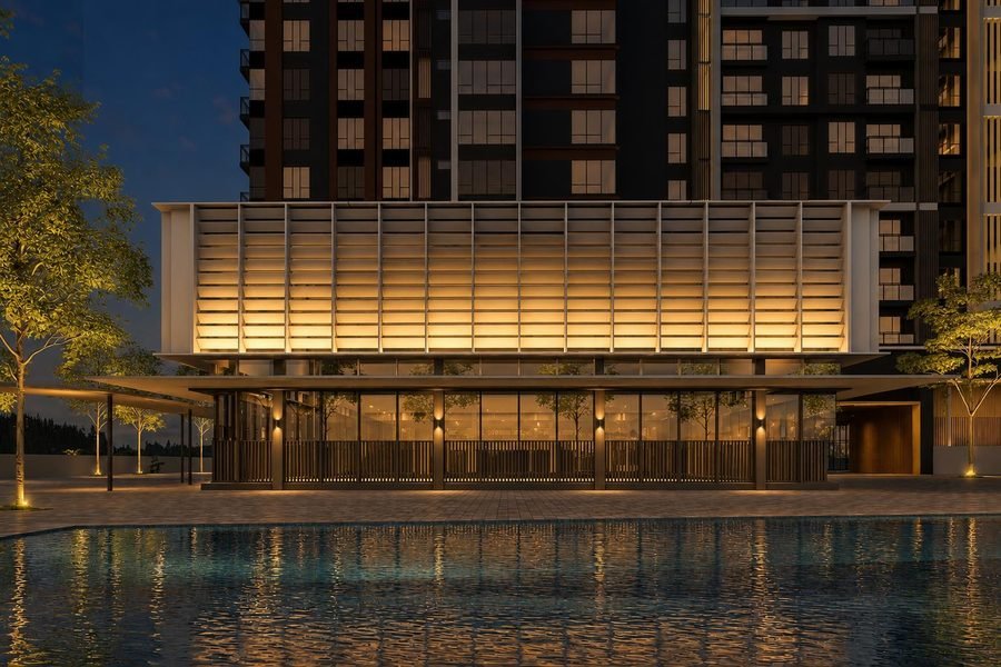 Binastra Cochrane podium clubhouse lounge at night