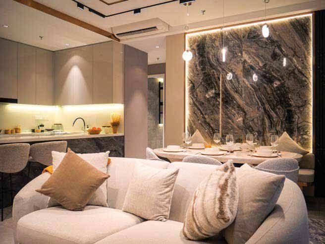 Binastra Cochrane show unit living and dining area